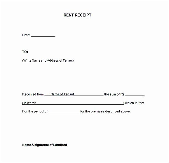 Rent Invoice Template Word Lovely Rent Receipt format Doc Free Rent Invoice Template