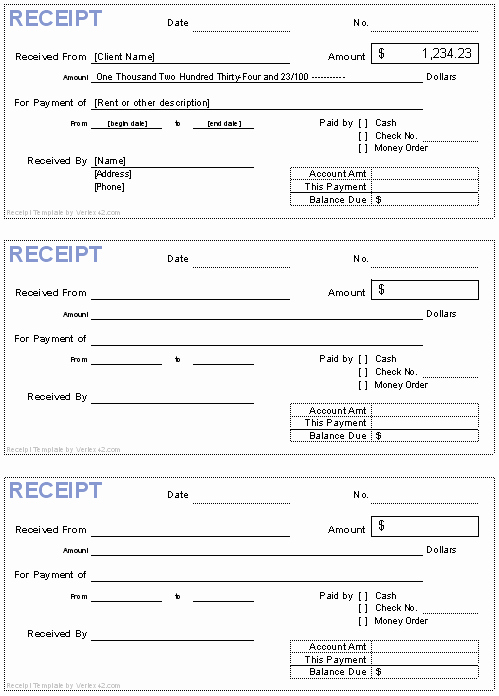 Rent Payment Receipt Template Awesome Free Receipt Template