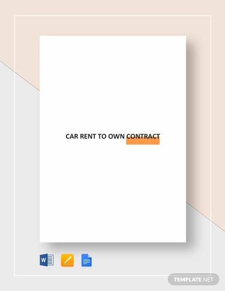 Rent to Own Template Unique Rent to Own Contract Template 9 Word Pdf Documents