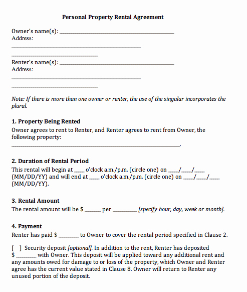 Rental Contract Template Word Awesome Printable Sample Rental Agreement Templates form