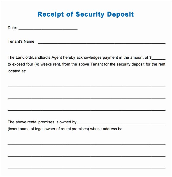 Rental Deposit Receipt Template Elegant 11 Printable Receipt Templates – Free Samples Examples