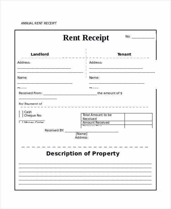 Rental Receipt Template Pdf Unique Rent Receipt Template 20 Free Word Pdf Documents