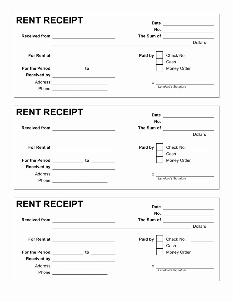 Rental Receipt Template Word Lovely Printable Rent Receipt