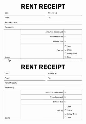 Rental Receipt Template Word New Printable Receipt Template Excel for Use and Different