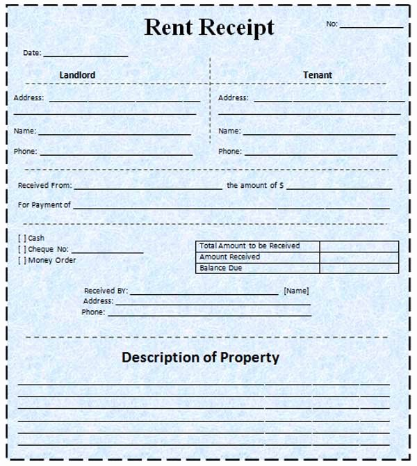 Rental Receipt Template Word New Rent Receipt Template