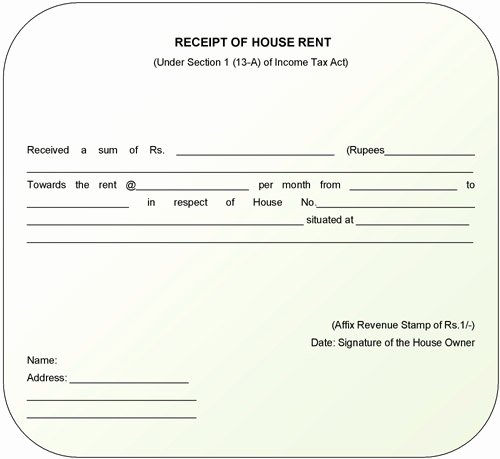 house rent receipt templates doc pdf formats