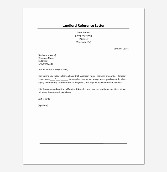 Rental Reference Letter Template Elegant Rental Reference Letter Template 12 Samples &amp; Examples