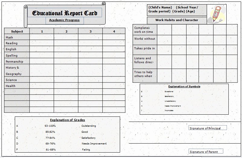 Report Card Template Free Inspirational the Report Card Template Sample