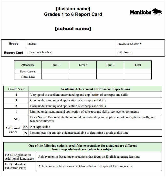 Report Card Template Free Luxury Report Card Template 28 Free Word Excel Pdf Documents