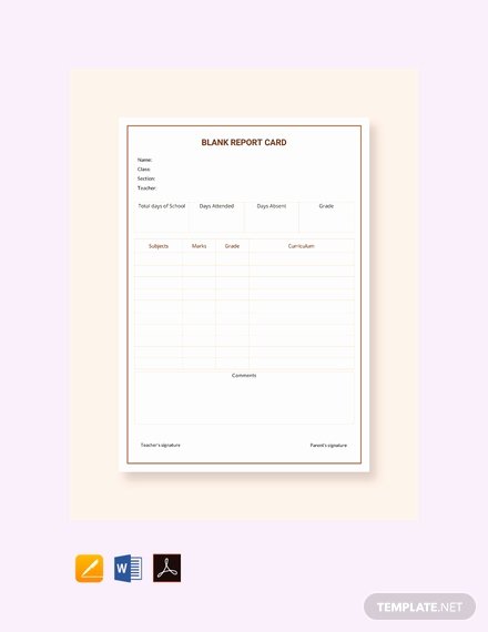 Report Card Template Free Unique 11 Report Card Templates Word Docs Pdf Pages