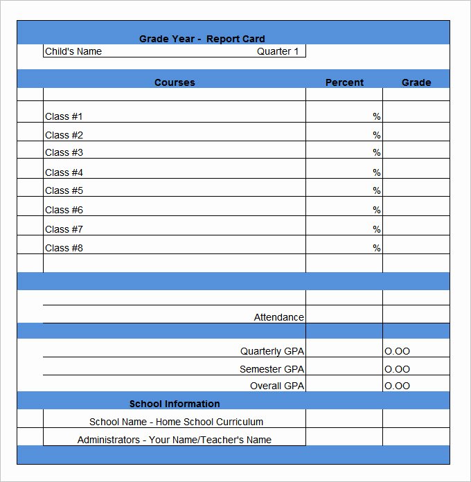 Report Card Template Pdf Beautiful Report Card Template 28 Free Word Excel Pdf Documents