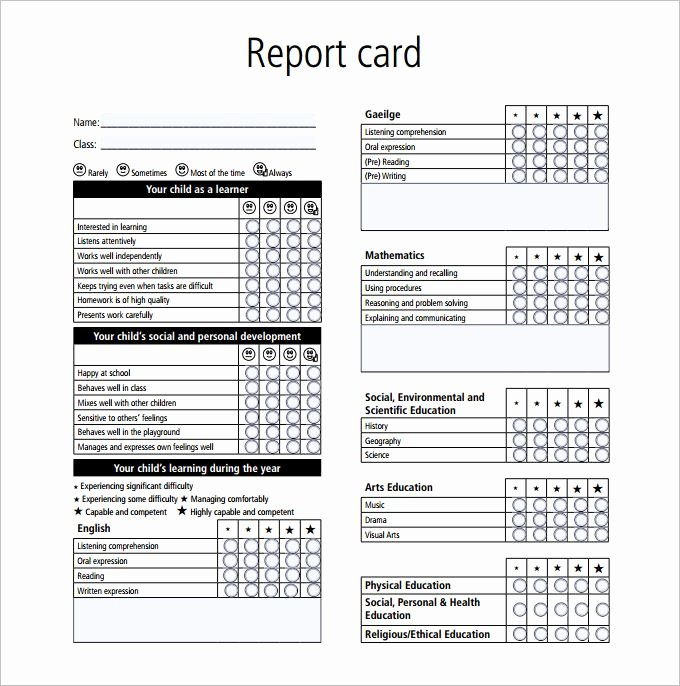 Report Card Template Pdf Lovely Image Result for Sample Free Nursery and Primary School