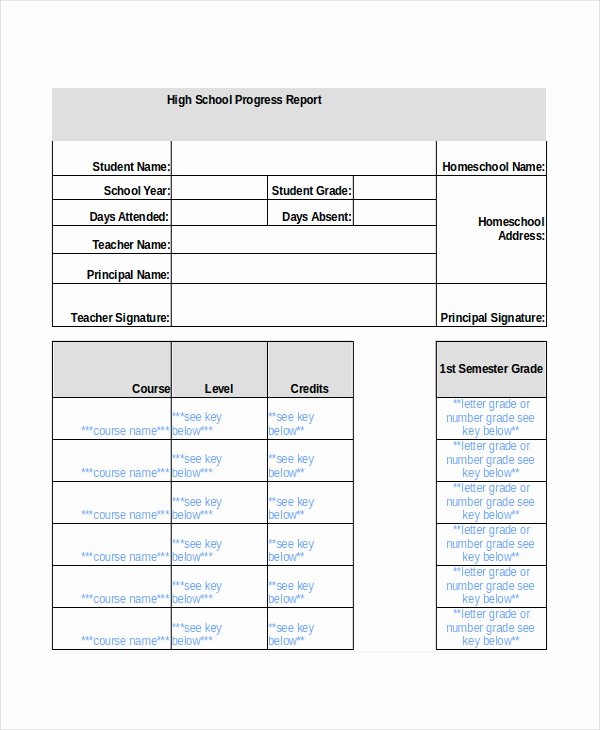 Report Card Template Pdf Unique Blank 7 Printable Report Card Template Excel Pdf source