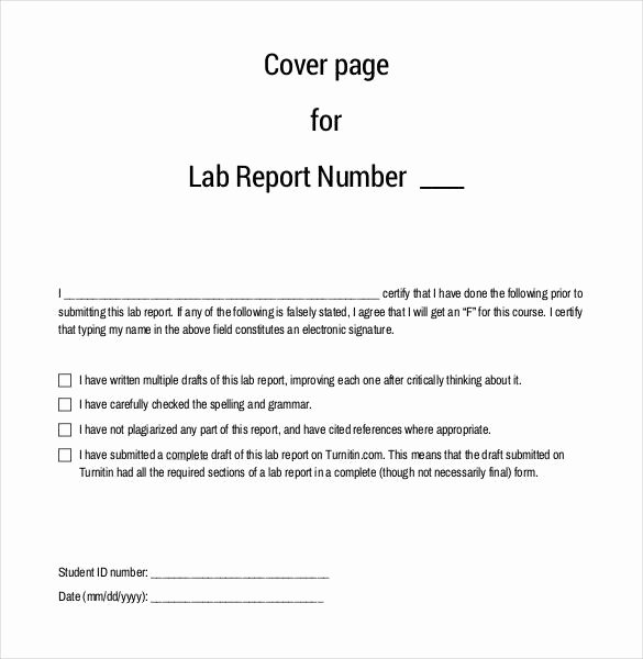 Report Cover Page Template Beautiful 29 Lab Report Templates Pdf Google Docs Word Apple