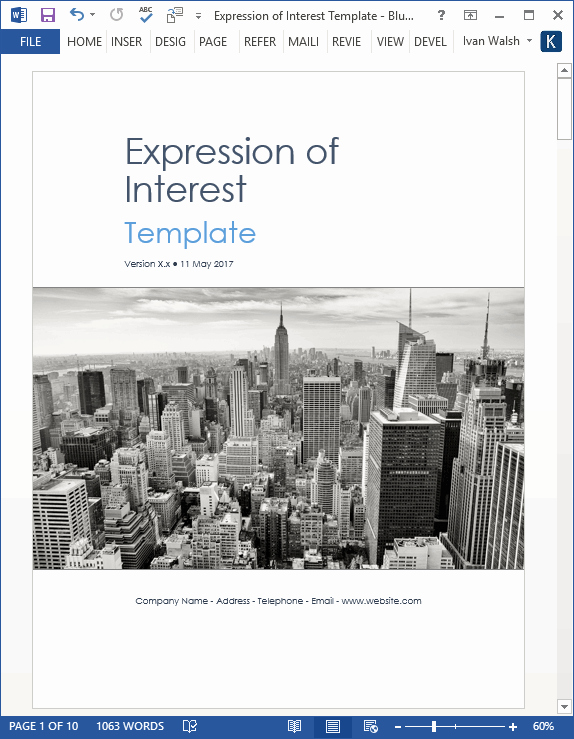 Request for Proposal Template Word Unique Expression Of Interest Eoi Templates Ms Word Excel