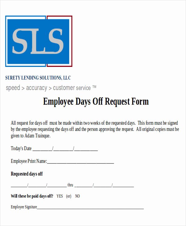 Request Off forms Templates Lovely Sample Day F Request form 7 Examples In Word Pdf