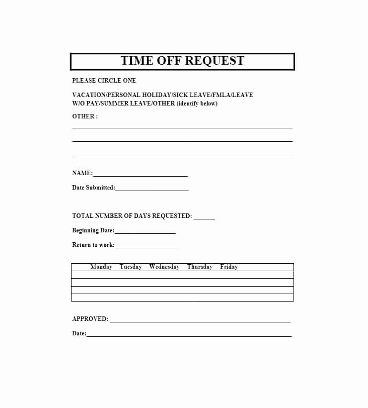 Request Off forms Templates Luxury 40 Effective Time F Request forms &amp; Templates