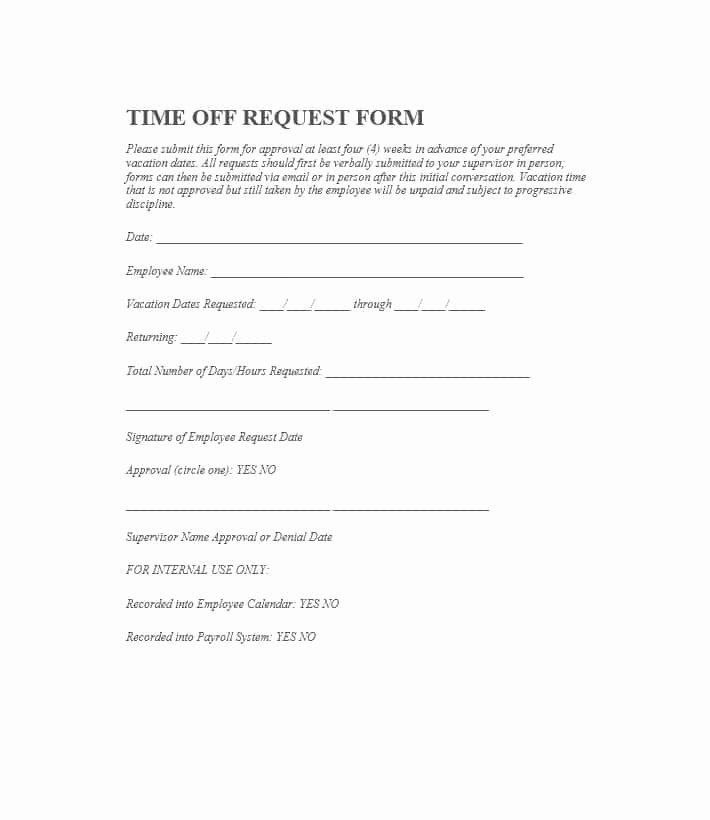 Request Off forms Templates Luxury 40 Effective Time F Request forms &amp; Templates