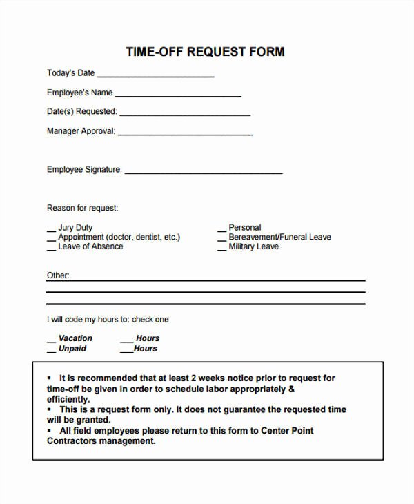 Request Off forms Templates New 24 Time F Request forms In Pdf