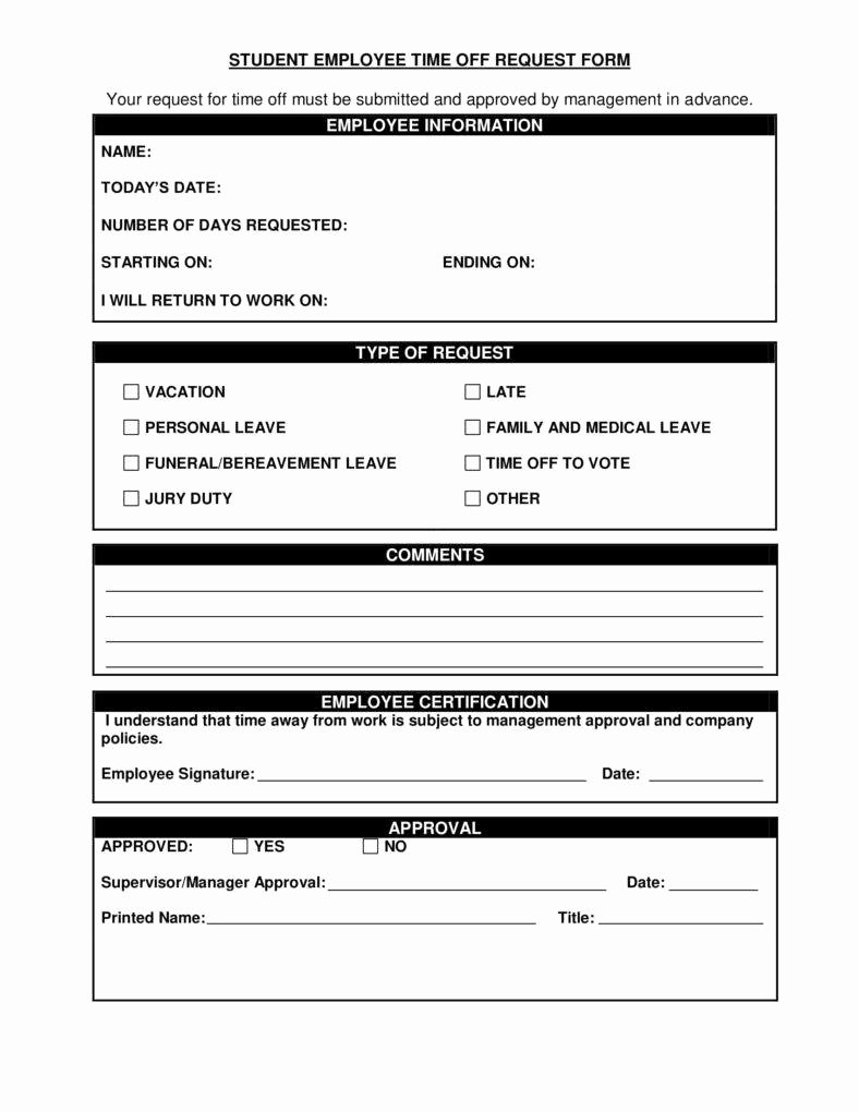Request Off forms Templates New 9 Pto Request form Templates Pdf