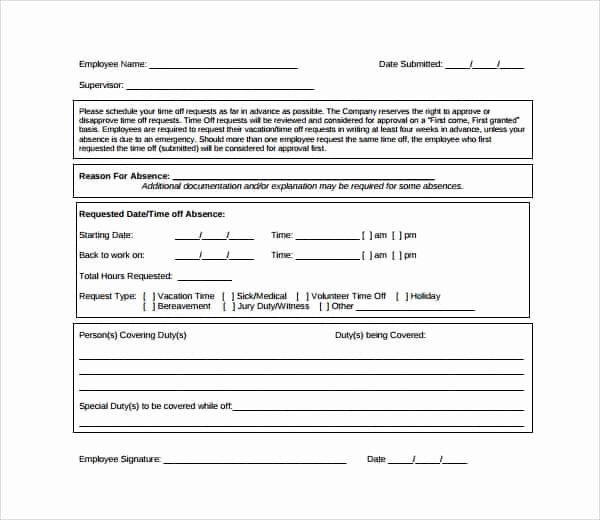 Requesting Time Off Template Fresh Time F Request forms Find Word Templates