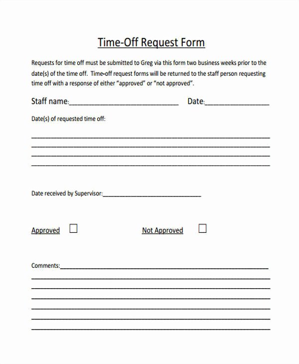 Requesting Time Off Template Lovely 25 Time F Request forms