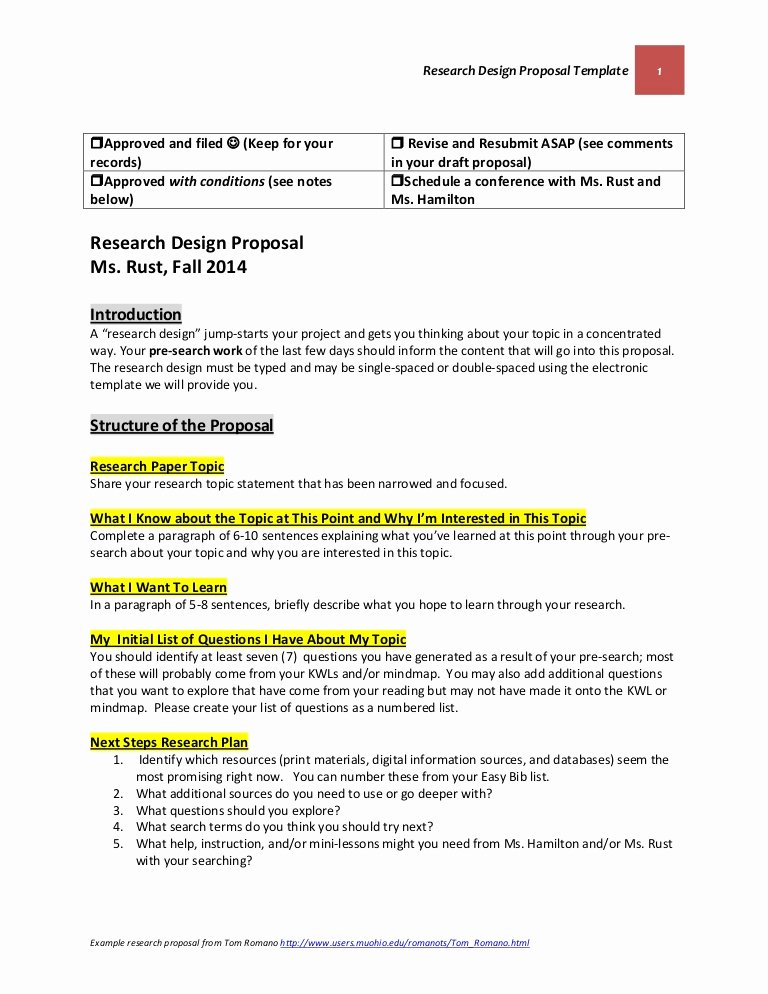 Research Project Proposal Template Awesome Research Design Proposal Template October 22 2014 Final