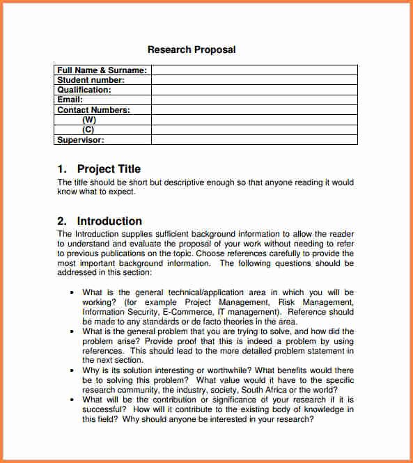 Research Project Proposal Template Fresh 4 Sample Project Proposal Pdf