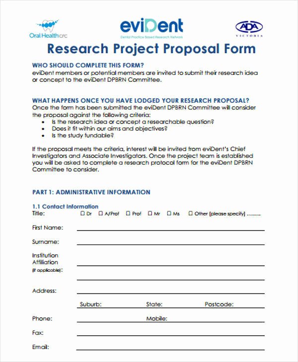 Research Project Proposal Template Lovely 14 Project Proposal Templates Word Pdf