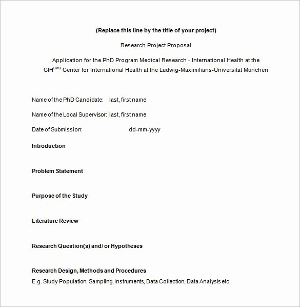 Research Project Proposal Template Lovely Proposal Templates 170 Free Word Pdf format Download