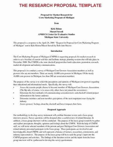 Research Project Proposal Template New Research Proposal Template In Apa format