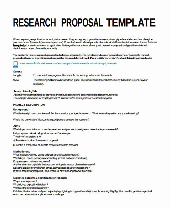 Research Project Proposal Template Unique 13 Project Proposal Templates Word Pdf