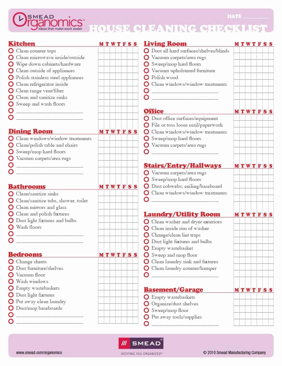 Residential Cleaning Checklist Template Best Of 40 Printable House Cleaning Checklist Templates Template Lab