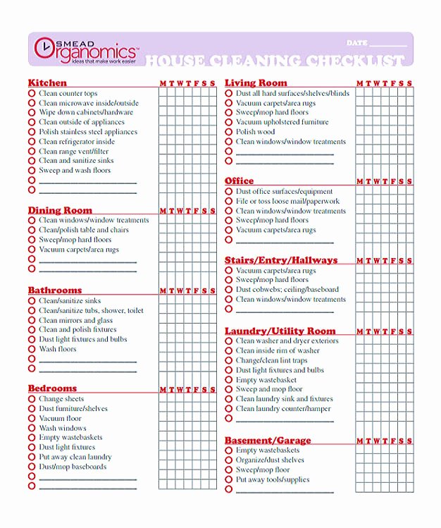 Residential Cleaning Checklist Template Luxury Checklist Template Easy and Helpful tools for You