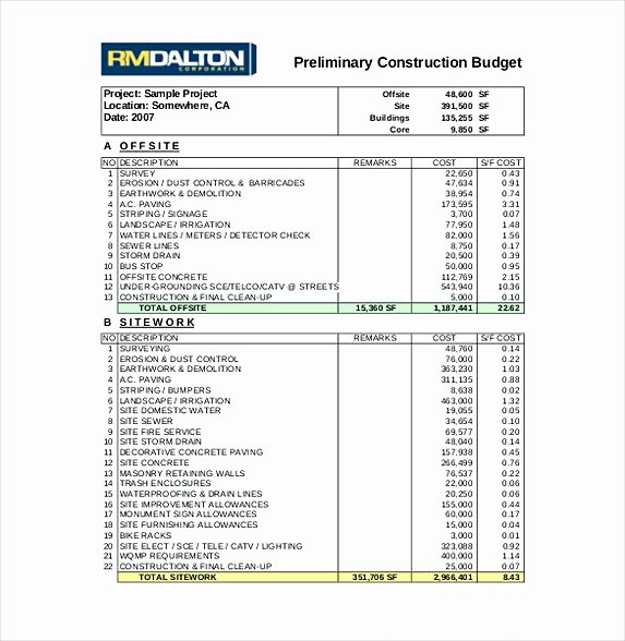 Residential Construction Budget Template Excel Beautiful 13 Excel Bud Template Mac