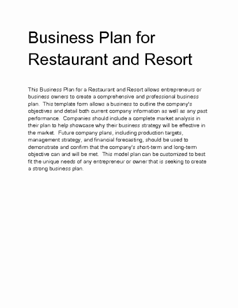 Restaurant Business Plan Template Word Awesome 32 Free Restaurant Business Plan Templates In Word Excel Pdf