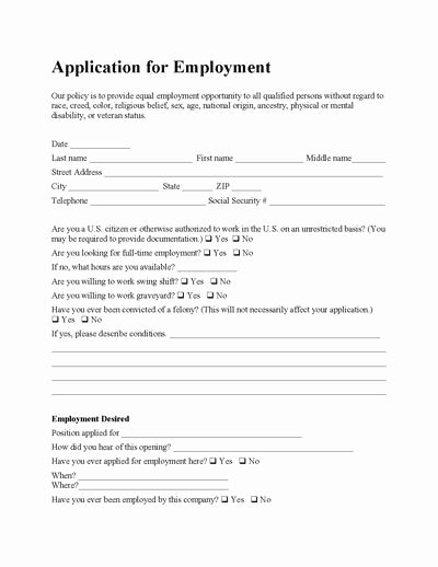 Restaurant Job Application Template Luxury 20 Best Images About Employment Applications On Pinterest
