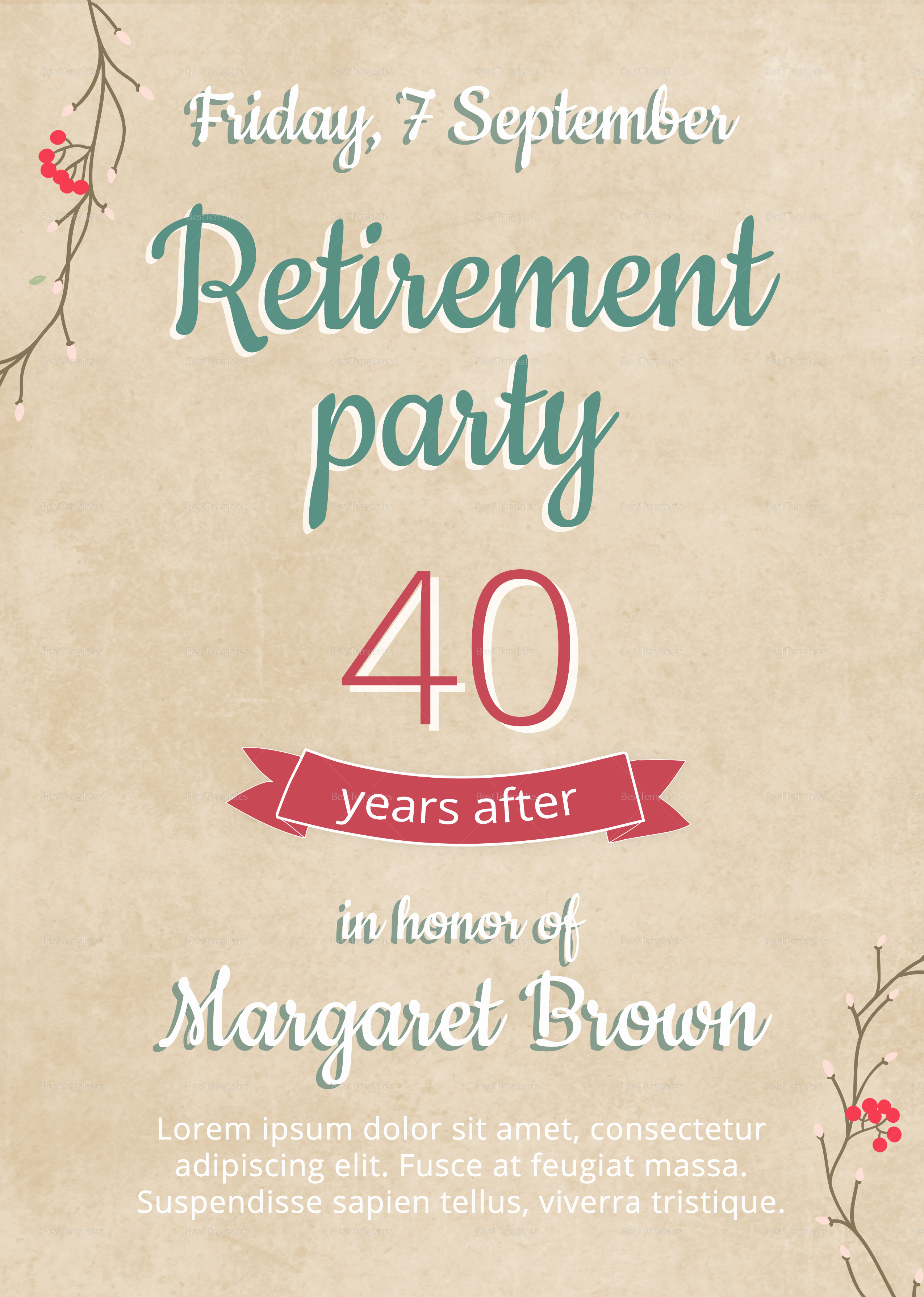 Retirement Party Flyer Template Inspirational Retirement Party Flyer Design Template In Psd Word