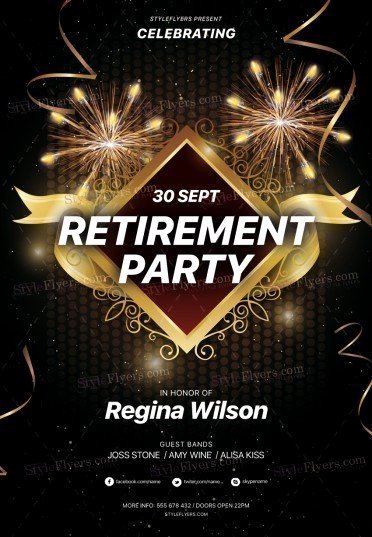 Retirement Party Flyer Templates Free Lovely Retirement Party Psd Flyer Template Styleflyers