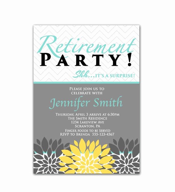 Retirement Party Invitation Templates Elegant Surprise Retirement Party Invitation Blue Yellow by