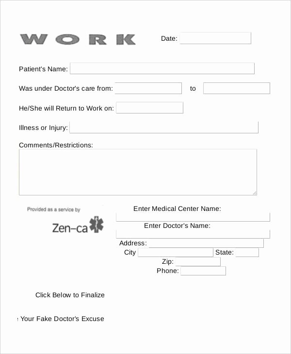 Return to Work Note Template Unique 14 Doctor Note Templates
