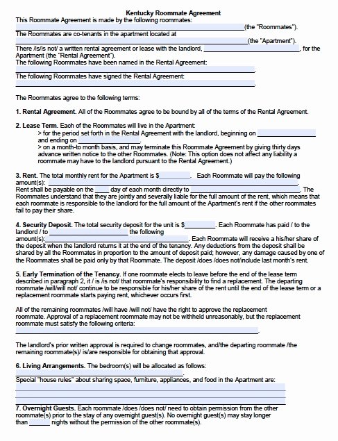 Roommate Rental Agreement Template Unique Room Rental Agreement Template