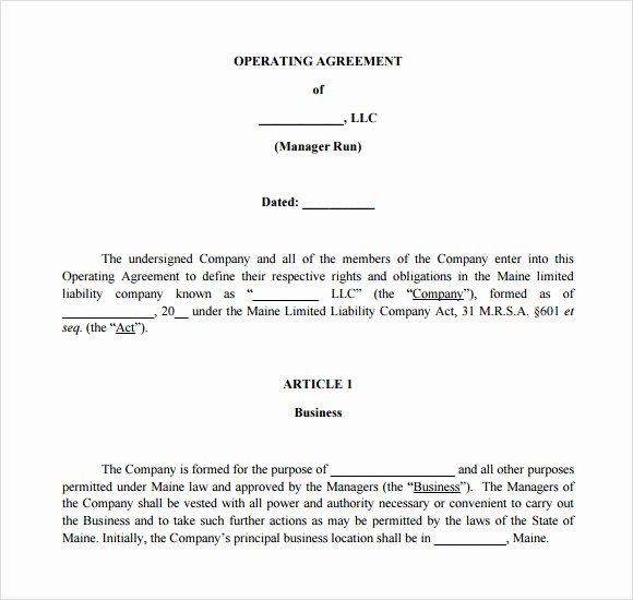 S Corp Operating Agreement Template Fresh 13 Sample Operating Agreements Pdf Word