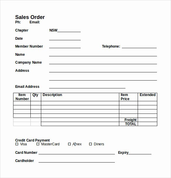 Sales order form Template Awesome Sample Sales order 6 Example format