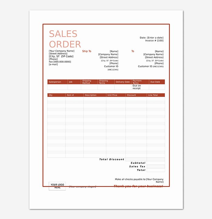 Sales order form Templates Fresh Sales order Template 22 formats &amp; Examples Word Excel