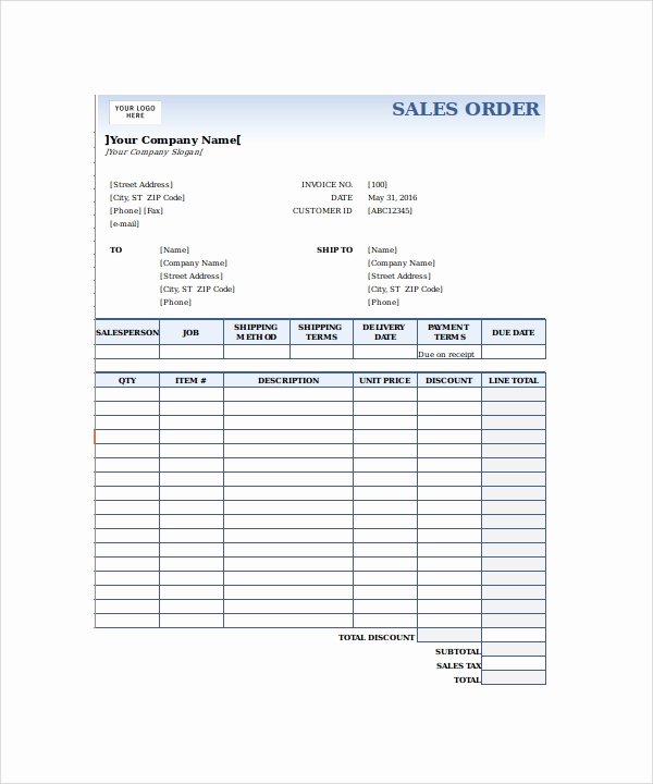 Sales order forms Templates Best Of 23 order form Templates Pdf Word Excel