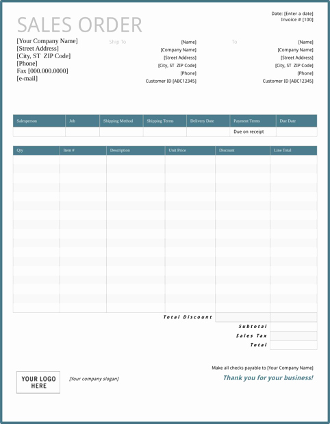 Sales order forms Templates Lovely Download Sales order Template for Free formtemplate