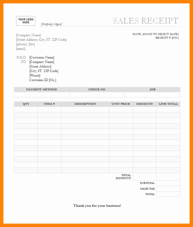 Sales Receipt Template Word Lovely 11 Microsoft Word Receipt Templates