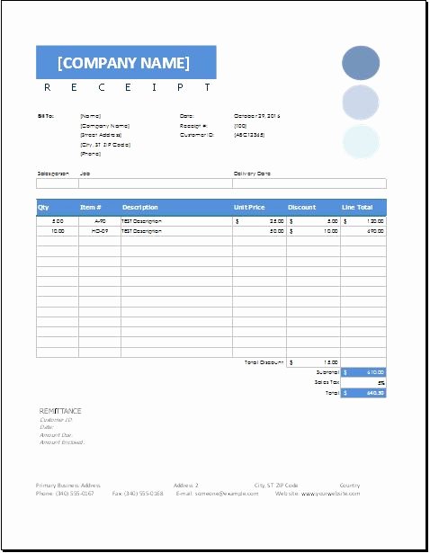 Sales Receipt Template Word New Sales Receipt Templates for Ms Word &amp; Excel
