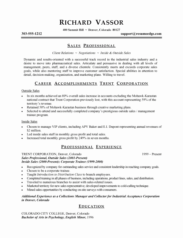 Sales Resume Template Word Lovely Sales Professional Resume